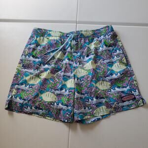 Vineyard Vines Shorts Mens Medium Blue Fish Swim Trunks Board Shorts